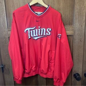 Vintage Nike Red Minnesota Twins Pullover with White and Navy Accents